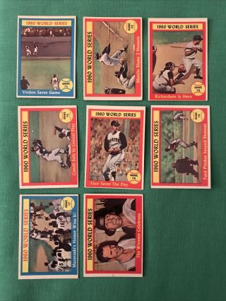 1961 Topps 306 - 313 Pirates Yankees World Series Complete Set Ex
