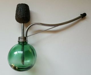 Vintage 1970s Water Pipe Green Glass Bubble Chamil Corn Cob Jadeite Estate Pipe 2