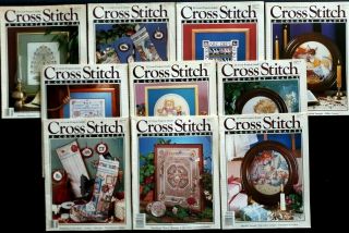 (10) Cross Stitch & Country Crafts Books - Craftways - Vintage - 1988 - 1989