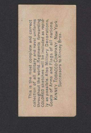 1888 Kinney Tobacco Military Series N224 AMERICAN DRAGOON 1779 2