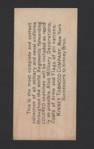 1888 Kinney Tobacco Military Series N224 U.  S.  INFANTRY/LIEUTENANT 1799 2