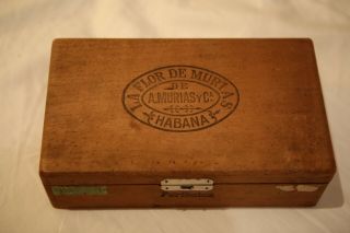 La Flor De Murias Habana Perfectos Wooden Cigar Box Vintage Collectable Empty