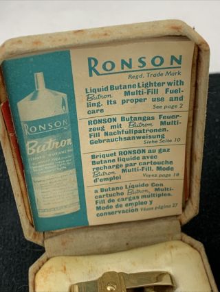 2 Vintage Ronson Butane Pocket Lighters With Boxes 3