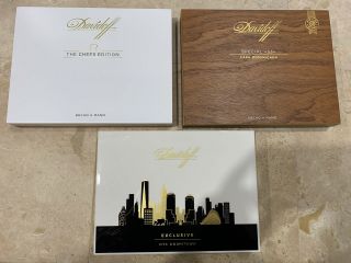 3 Davidoff Limited Edition Empty Cigar Boxes