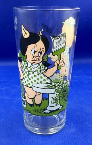 Vintage 1976 Looney Tunes Porky & Petunia Pig Action Pepsi Glass