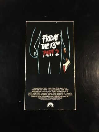 Friday The 13th Part 2 Jason Vorhees Vhs Horror Vintage Cult Rare Slasher Gore