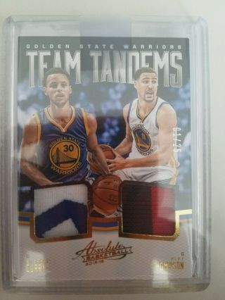 2015 - 16 Absolute Basketball Team Tandems Steph Curry & Klay Thompson Jersey Card