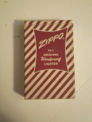 Zippo Lighter Vintage - Empty Box - Red White - Striped