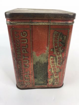 Vintage Patterson ' s Seal Cut Plug Empty Tin 2
