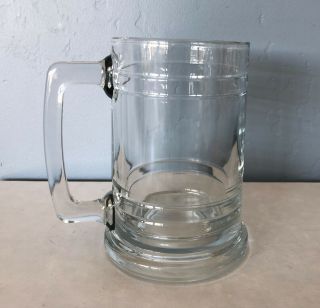 Clear Glass Beer Stein/mug Vintage
