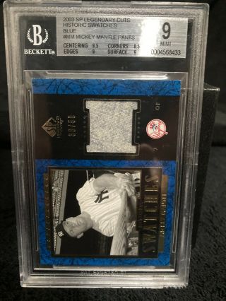 2003 Sp Legendary Cuts Mickey Mantle Pants Blue Bvg 9 Its A Mantle