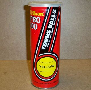 Vintage Rare Wilson Pro 100 Tennis Ball Tin Can /made In Korea/sold By Walgreens