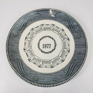 1977 Royal China Currier And Ives 10 " Calendar Plate Vintage Rare Classic F11