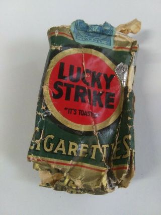 Empty Vintage Lucky Strike Green Cigarette Paper Wrapper