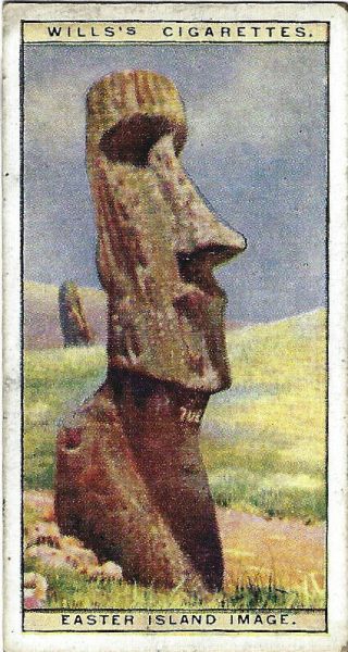 Easter Island Stone Statue Wills Cigarettes Imperial Tobacco Card W.  D.  & H.  O.  14