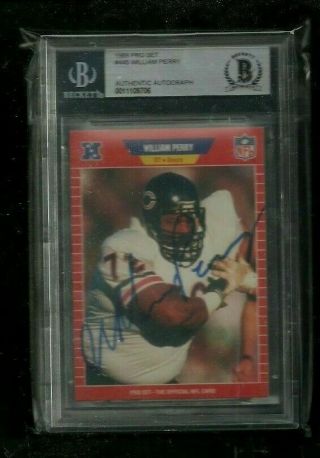 William " The Refrigerator " Perry 1989 Pro Set Auto Bas Beckett Authentic Bears