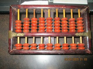 VINTAGE LOTUS - FLOWER BRAND ABACUS - PEOPLES REPUBLIC OF CHINA - 9 RODS 62 BEADS 2