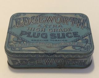 Vintage Edgeworth Plug Slice Smoking Tobacco Advertising Tin Larus Richmond Va