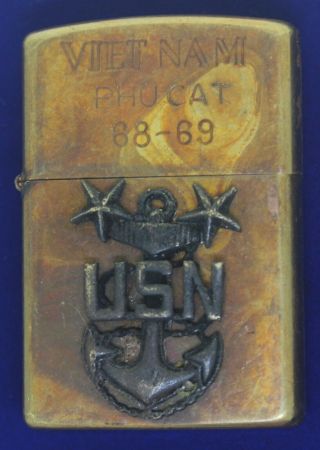 Usn Phu Cat Navy Chief 1968 1969 Vietnam Zippo Lighter