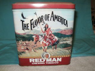 Red Man Chewing Tobacco Limited Edition Tin Canister 1991 " Chief Of The Chews "