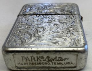 Vintage " Park " Cigarette Lighter Usa Murfreesboro Tennessee In Plastic Case