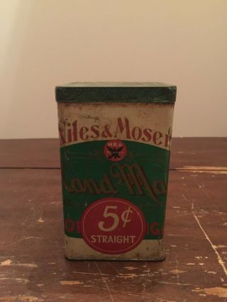 Vintage Niles & Moser Handmade 5 Cent Straight Cigar Tin