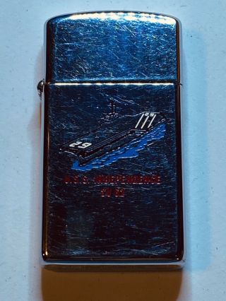 1982 Vintage Zippo Lighter Uss Independence Cv 62