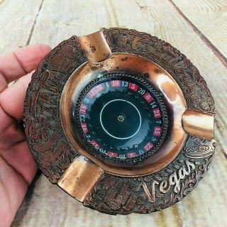 Vintage Ashtray Roulette Wheel Inside 5 " Made In Japan Las Vegas Retro See Video