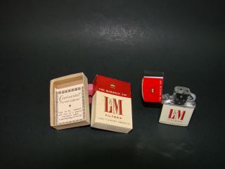 Vintage L & M Cigarette Lighter Continental W/ Box & Paper