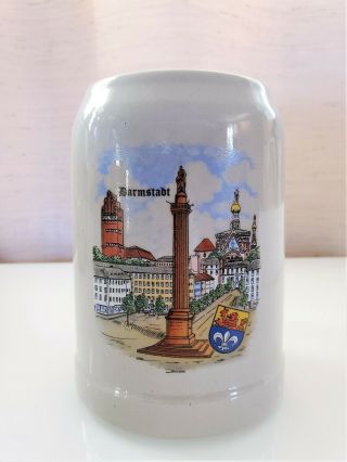 Rare Vintage Germany Darmstadt Gers 0.  5 Liter Ceramic Beer Stein Mug