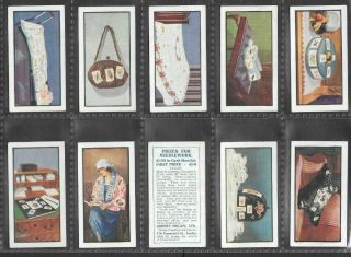 G.  Phillips 1925 (needlework) Full 25 Card Set  Prizes For Needlework