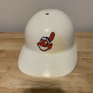 Vintage White Cleveland Indians Plastic Souvenir Batting Helmet Chief Wahoo Rare