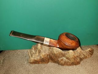 Vintage Silverking Deluxe Squat Bulldog Tobacco Smoking Pipe.  Sterling Band.