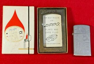 L1) Vintage Zippo Cigarette Lighter W Box No 1610 High Polish