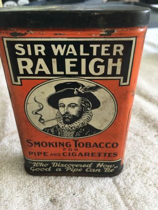 Vintage Smoking Tobacco Tin Sir Walter Raleigh