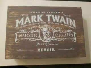 Mark Twain Cigars Memoir Empty Wooden Cigar Box