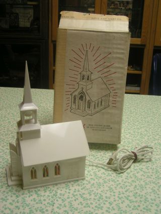 Wedding Cake Topper Vintage Lighted Church W/box By Bush