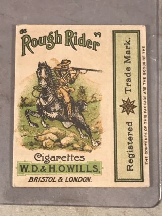 Vintage " Rough Rider " Cigarettes Sleeve W.  D.  & H.  O.  Wills