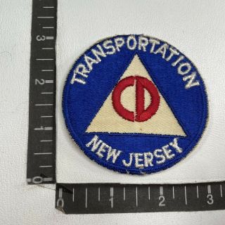 Vtg Cd Civil Defense Transportation Jersey Patch 08r5