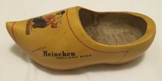 Vintage Imported Heineken Holland Beer Dutch Wooden Clog Shoe
