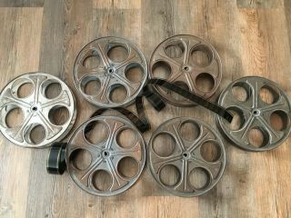 1 Vintage 35mm Film Reel 10 " Movie Projector Steel Reels With 5ft Film