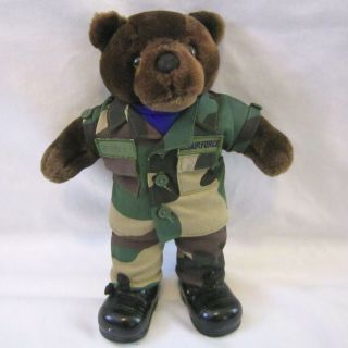 Vintage 1989 Bear Forces Of America 11 " Dark Brown Us Air Force Teddy Plush
