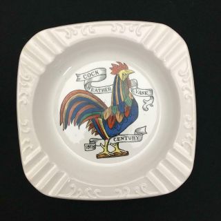 Large Vintage Ashtray Cock Weather Vane 19th Century W Colorful Rooster
