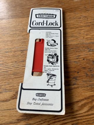 Vintage Sears Craftsman Cord Lock Model 9 2595 7” Red Plastic Power Rope Nos