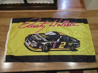 Rusty Wallace 2 Ford Miller Draft Racing Vintage Flag 34 " X 60 " 