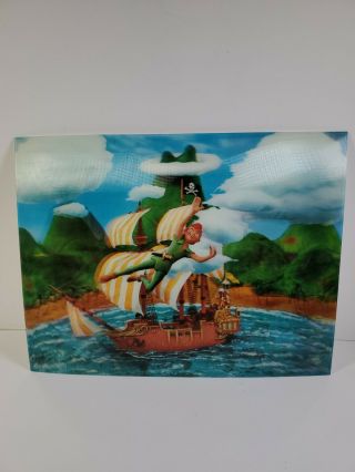 Vintage 1966 Walt Disney Peter Pan Holographic Picture.  11x14in