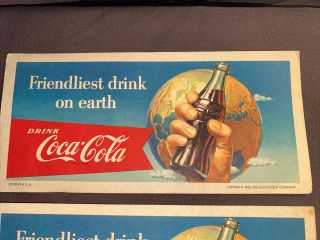 2 Vintage 1956 Coca - Cola Adveriding Ink Blotters 2