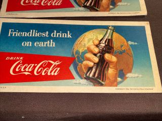 2 Vintage 1956 Coca - Cola Adveriding Ink Blotters 3