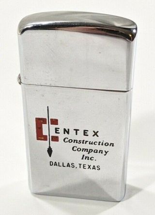 1964 Centex Zippo Slim Pocket Lighter Very Advertising Estate Find