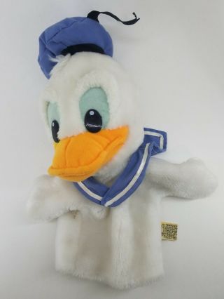 Vtg Disney Applause Donald Duck White Hand Puppet Sailor W/ Blue Hat,  Vintage